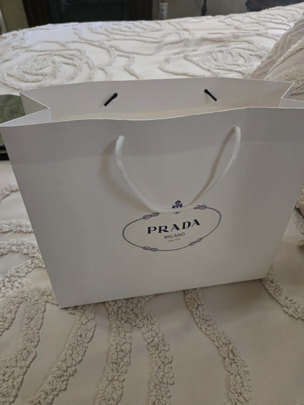 Prada White Shopping Tote Bag - PRADA Milano